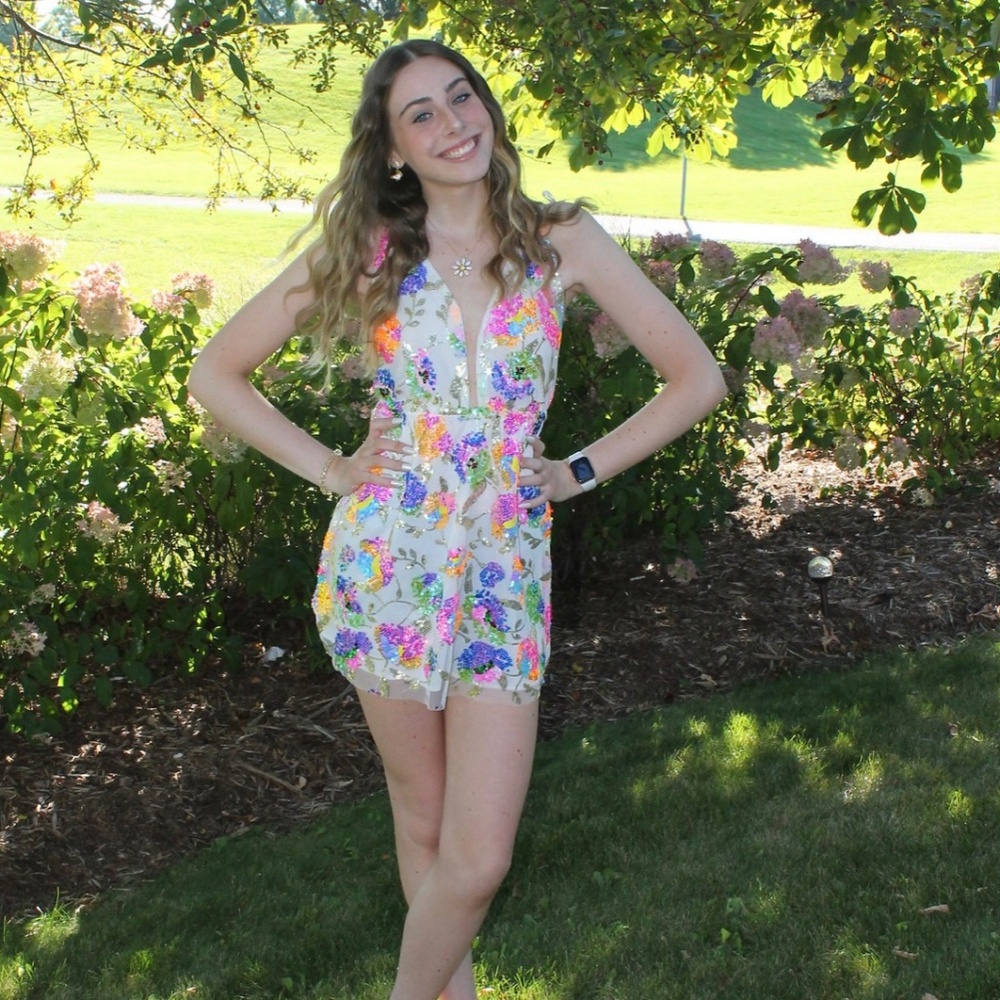 HOMECOMING!! Glitter Flower Prom Dress